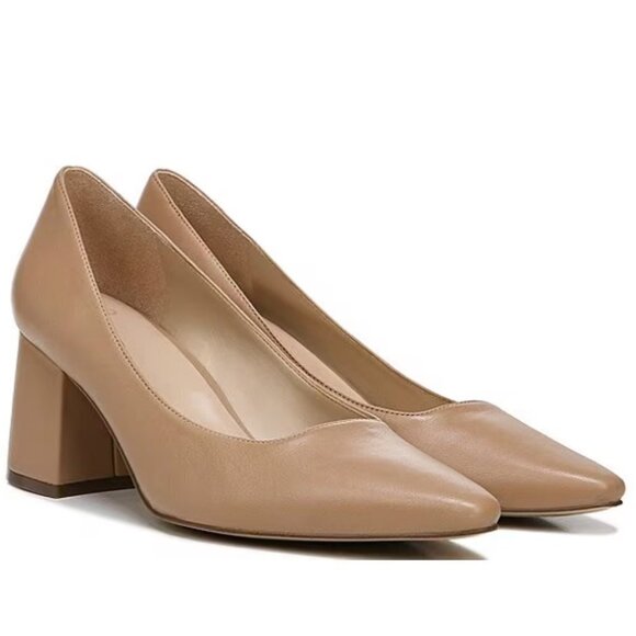 27 EDIT Naturalizer Licia Leather Snip Toe Block Heel Dress Pumps - Picture 1 of 13